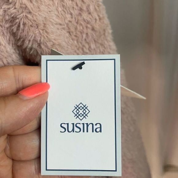 Susina Nordstrom Teddy Fleece Knit Cardigan Pink Small - Picture 4 of 8